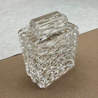 厂家定制轻奢加厚透感强酒塞水波纹水晶工艺品摆件