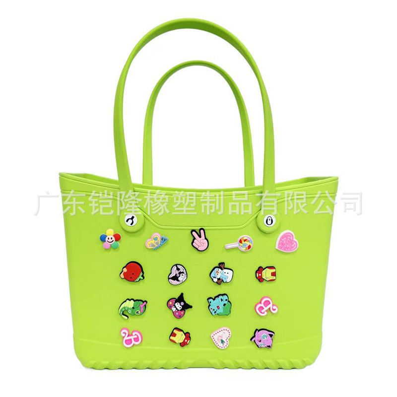 In-Stock Cross-Border Popular Eva Crocs-Style Beach Bag for Women, Soft Basket Multi-Color Crocs Bag