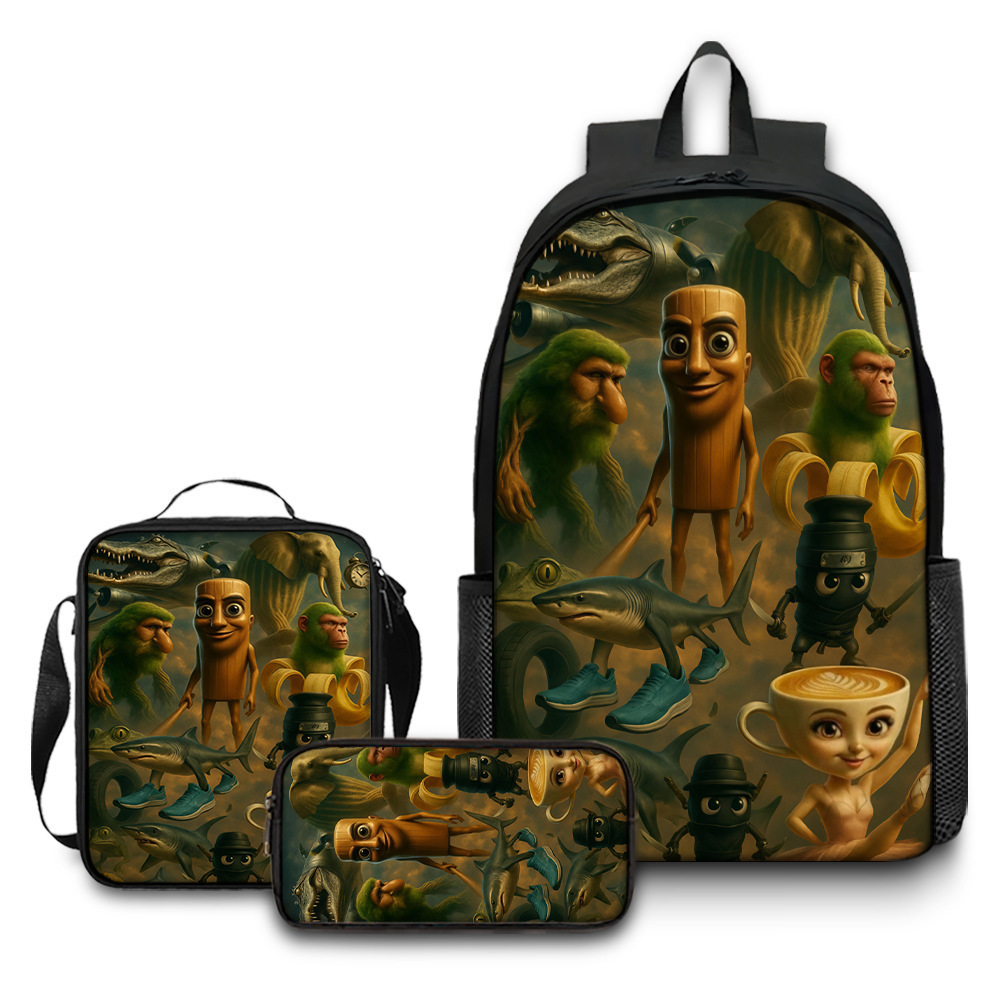 Nuevo producto transfronterizo Italian Brainrot Mochila con estampado digital