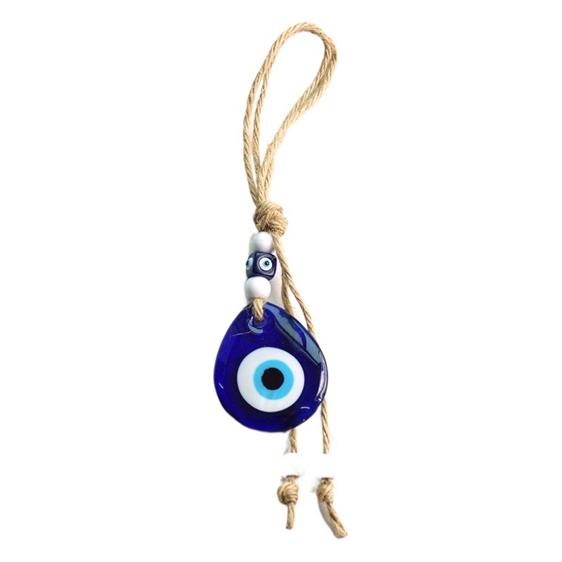 Mal de ojo cuerda de cáñamo gota de agua colgante Turquía Ojo Azul joyería colgante de cristal decoración de la pared buena suerte regalo