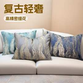 跨境高精密滚边轻奢抱枕靠枕靠垫客厅酒店床头靠垫软装靠枕套新中