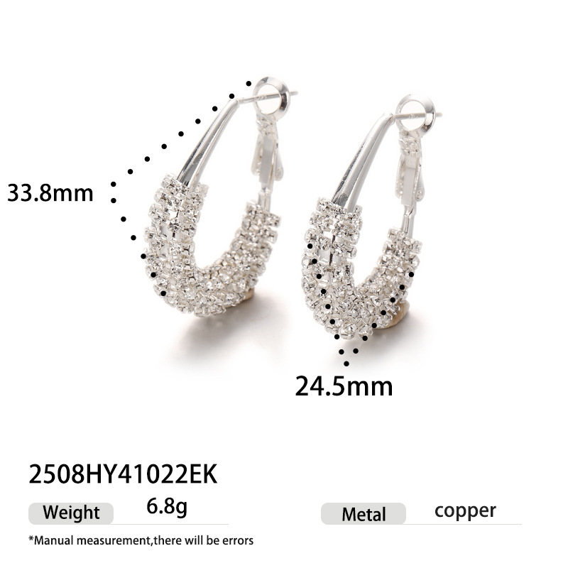 Bronce chapado en oro de 18 quilates de moda europea y americana botones de orejas de alta calidad canasta plateada incrustada orejas de zircon simple y versátil
