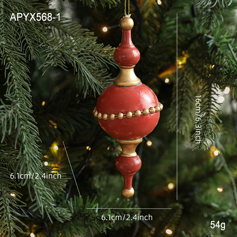 Transfronterizos nuevos colgantes de decoración de madera de Navidad retro decoración de árbol de Navidad de madera colgantes de roble estrella