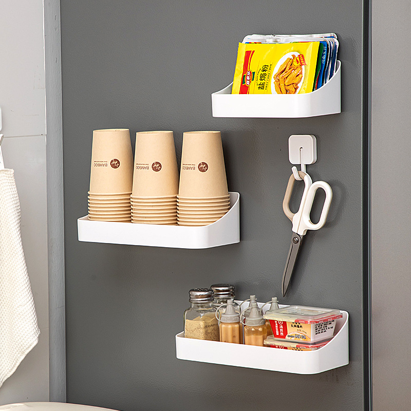 Refrigerator Magnetic Absorbing Storage Rack Washing Machine Side Magnet Storage Box Kitchen Magnetic Sticker Wall Hanging Film Bag Adjusting Rack