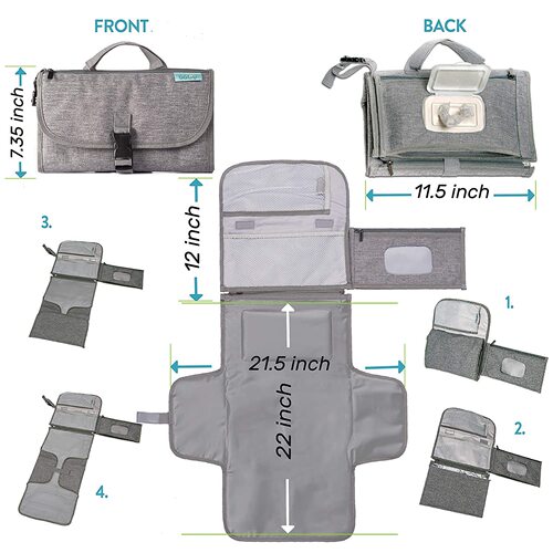 Baby Carriage Mounted Newborn Diaper Barrier Portable Waterproof Multi-functional Wet Wipes Included Baby Changing Pad