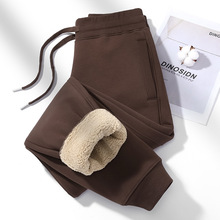 男女同款加绒运动裤秋冬季卫裤加厚休闲裤子外穿羊羔绒加长棉裤23
