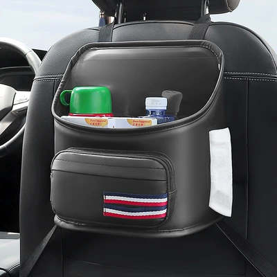 Car storage bag/box car co-pilot shoes storage - striped-black-upgraded-thickeningchair-back-storage-bag