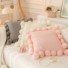 北欧ins针织纯色抱枕客厅沙发腰枕床头靠垫样板房拍照飘窗装饰枕