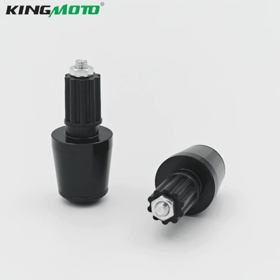 Cross-border motorcycle and electric vehicle modified handlebar end caps, anti-fall hand guards, handlebar iron plugs, aluminum alloy grip end caps (Motorcycle Handle Cover) - aluminum-alloy-plug-black
