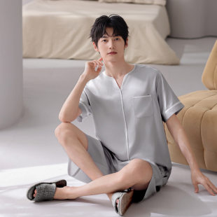 (Wholesale), summer pijama, shorts, set for leisure, men's style, with short sleeve, oversize