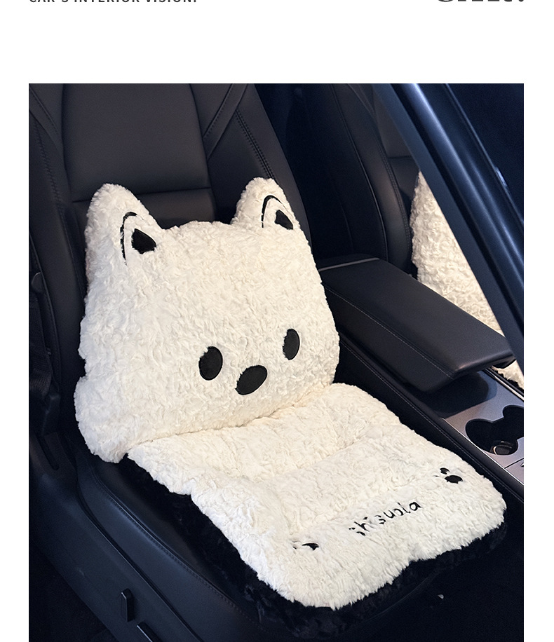 Cute Car Lumbar Cushion Integrated Cartoon Car Cushion Comfortable Car Cushion Neck Pillow Interior Supplies for Women