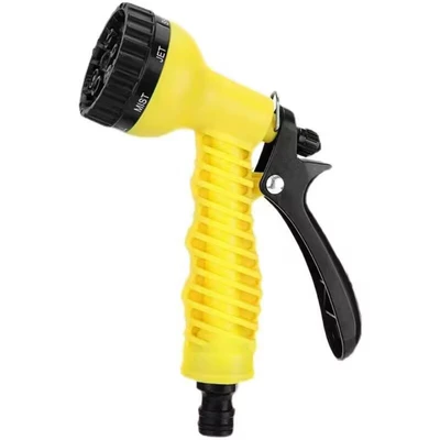 High Pressure Courtyard Water Gun Nozzle Household Car Washing Balcony Watering Artifact Water Pipe Spray Gun Hose Multifunctional Washing (High pressure car wash water gun) - 7-speed-yellow-shower-gun-1-piece-alone