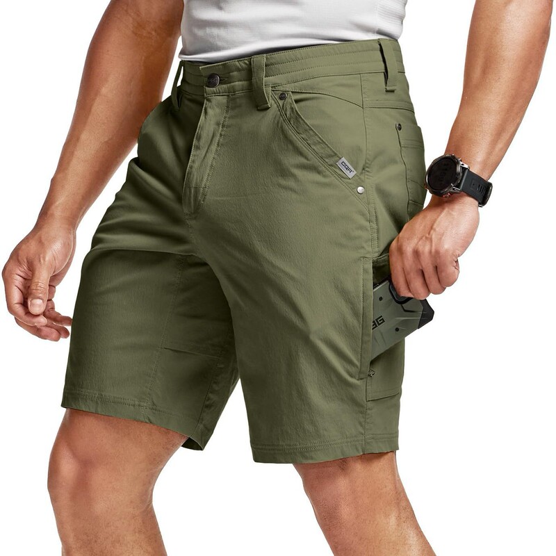 Men's Work Shorts Lightweight Quick Dry Casual Shorts Hiking Golf Work Shorts with Zipper Pockets