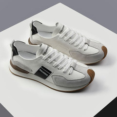 Men's Spring New Style Versatile Genuine Leather Lace-Up Sports Shoes Casual Shoes Trendy Soft Sole Breathable AGM Running Shoes