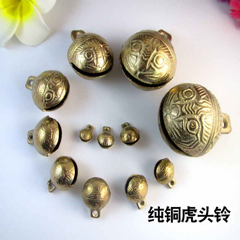 Factory wholesale tiger head bell copper bell temple bell multi-size supply