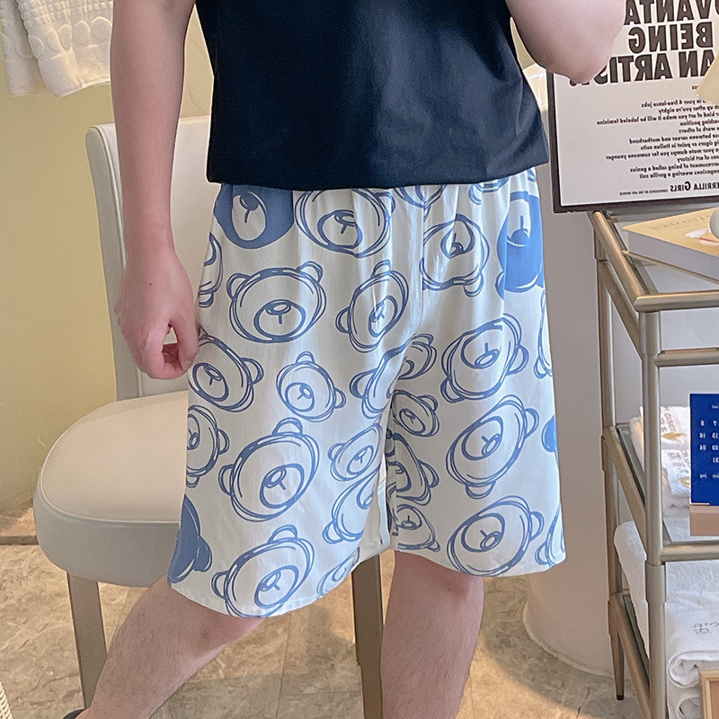 YY 남자 반바지-화이트 낙서 곰