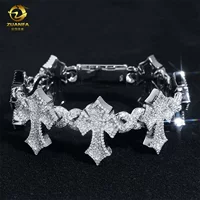 Diamond новый 925 серебряный крест браслет 8-26mmVVS Mассанит мужской и женский модный аксессуар хип-хоп браслет