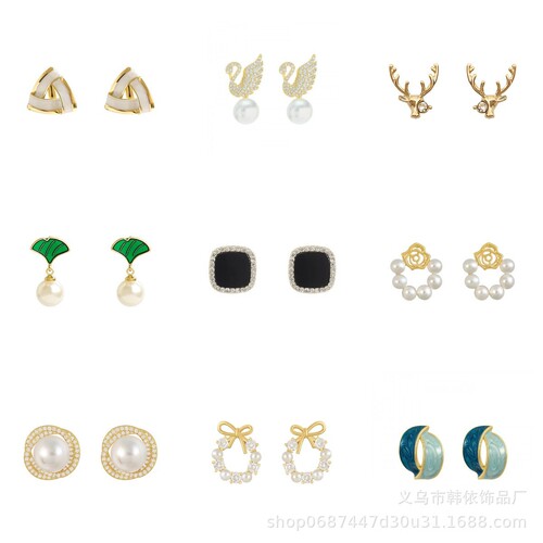 New S925 Silver Needle Earrings Fashion Pearl Earrings Fairy Small Fresh Simple Temperament Jewelry Wholesale Women