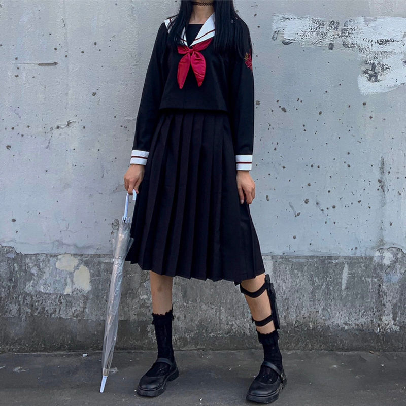 智贝主图_4【48小时发货】血色玫瑰原创正统不良jk制服关