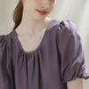 Summer silk T-shirt, bra top for leisure, puff sleeves