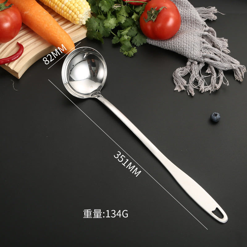 Acero inoxidable cocina doméstica de mango largo olla de cocina de acero inoxidable gran cola plana serie de olla de cocina