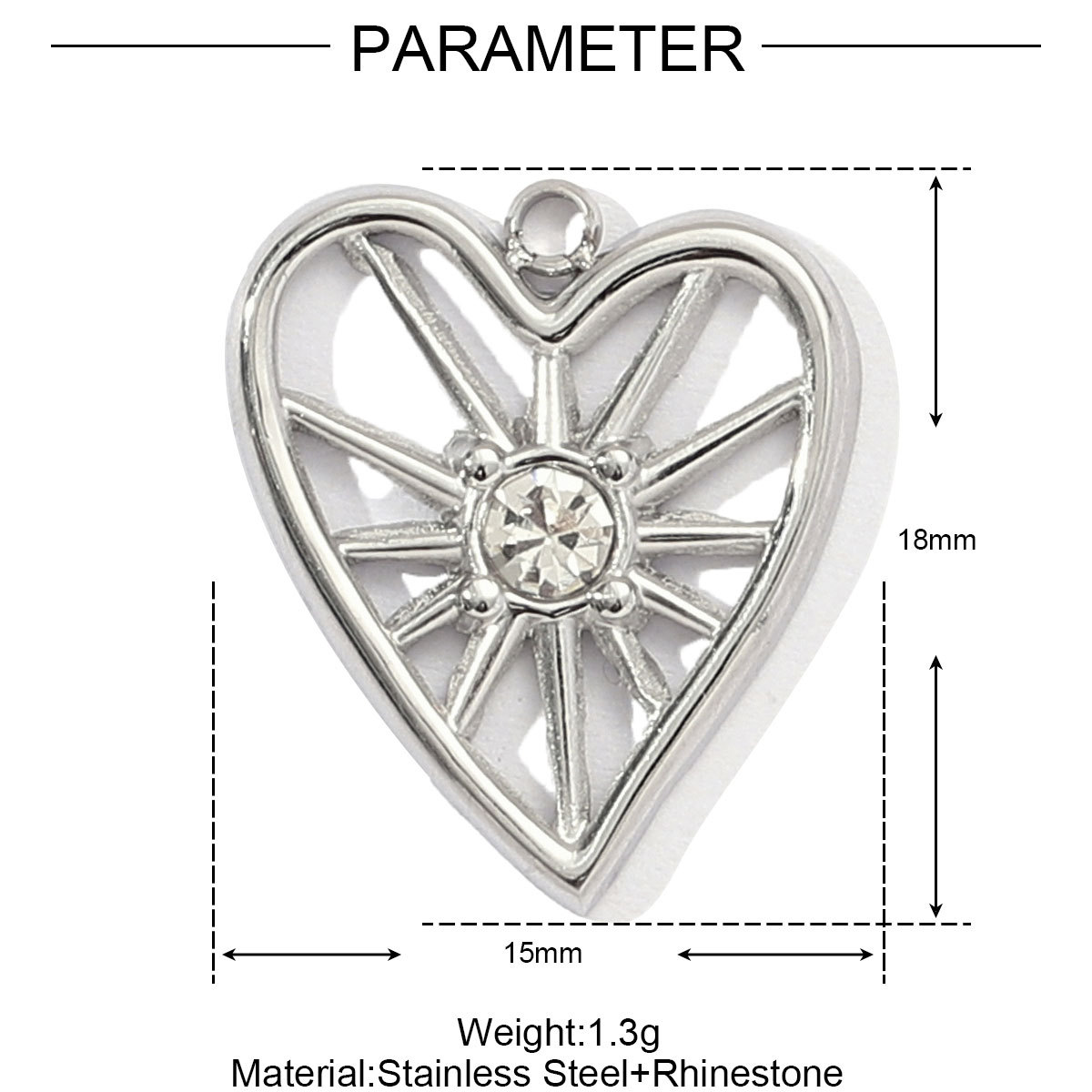 6g Weight Pendant Jewelry Making Type 15*17mm, 18 * 20mm, 18 * 24mm Jewelry Making Size Rhinestones Inlay Material DIY Ornament Accessories Classification 3 PCS/Package Quantity 304 Stainless Steel Material Cross, Angel, Heart Shape, Flower, Shell Pattern All Seasons Season Polished Finish Inlay Design IG Style, Modern Style Style 3 PCS/Package 15*17mm 18 * 20mm 18 * 24mm 304 Stainless Steel Rhinestones Cross Angel Heart Shape Polished Pendant DIY Ornament Accessories 3