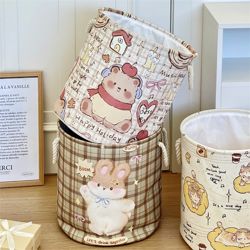 Cesta de ropa sucia encantadora dormitorio de estudiantes domésticos de alto valor facial baño plegable cesta de ropa sucia gran capacidad cesta de almacenamiento de ropa sucia