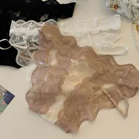 Французские японские сексуальные кружевные трусики с высоким разрезом для женщин, прозрачные милые женские трусики с низкой талией для девочек