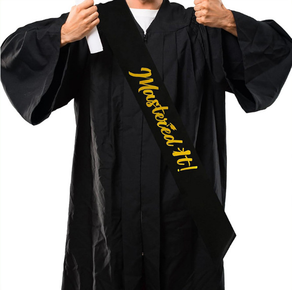 Nuevos productos Mastered it graduation ceremony shoulder strap otorgamiento ceremonia de graduación impresión monocromática shoulder strap
