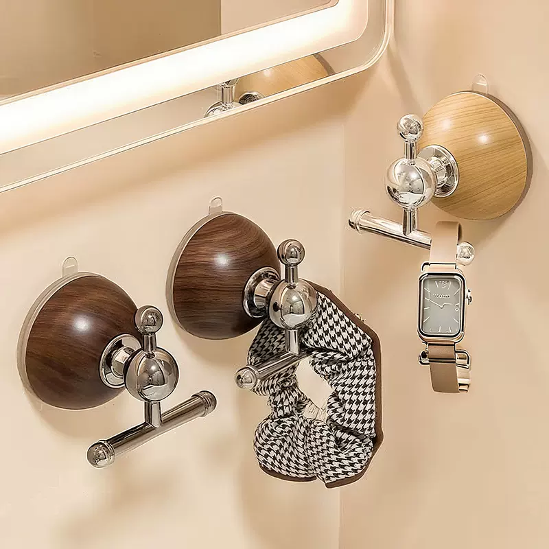 中古风吸盘挂钩免打孔家用浴室真空挂勾卫生间强力承重无痕粘钩