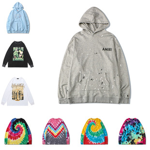 Manufacturer Comes to Customize Oem Design, Production and Production of Washed Direct Spray Tie-Dye Embroidered Pullover Long-Sleeved Hooded Sweatshirt
