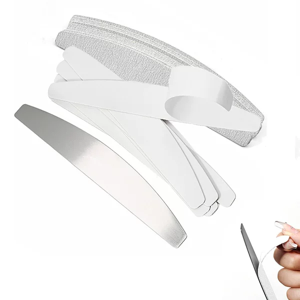 Tearable gray sand sheet replaceable patch stainless steel core steel sheet half-moon nail file repair nail file strip