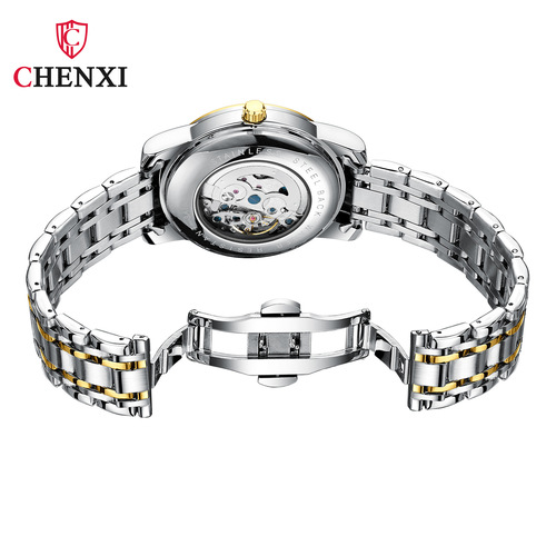 CHENXI watch men's mechanical watch moon phase new butterfly buckle steel strap fully automatic mechanical watch wholesale manufacturer