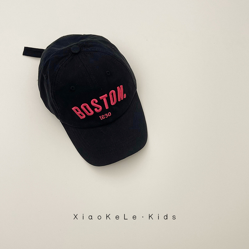 ins sombrero para niños bordado coreano sombrero de béisbol primavera y otoño 2 años de niño sombrero de lengua de pato niñas estilo extranjero moda versátil