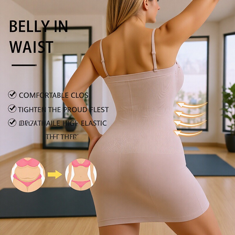 Cross-Border Seamless Ribbed Shapewear with Straps, European and American Plus-Size Body Shaping Tight-Fitting Waist-Cinching Butt-Lifting Body Shaper Cross-Border Seamless Ribbed Shapewear with Straps, European and American Plus-Size Body Shaping Tight-Fitting Waist-Cinching Butt-Lifting Body Shaper