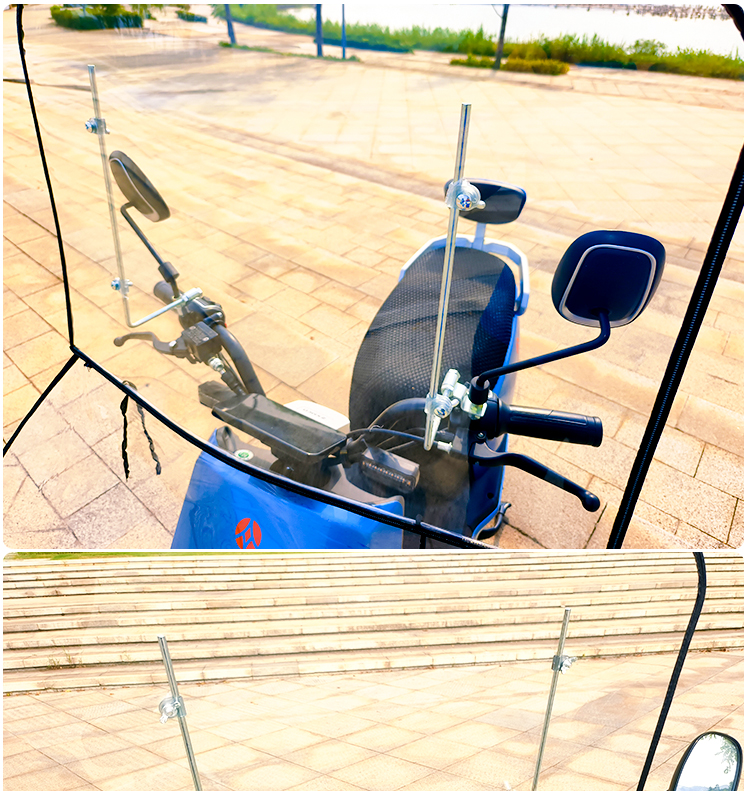 Battery car rain shield windshield cover electric motorcycle front transparent pvc up and down widened thick wind shield rain plate