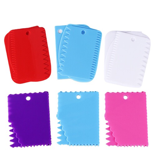Manufacturer wholesale cake turntable accessories scraper tooth 3-piece set cake cream modeling baking tools