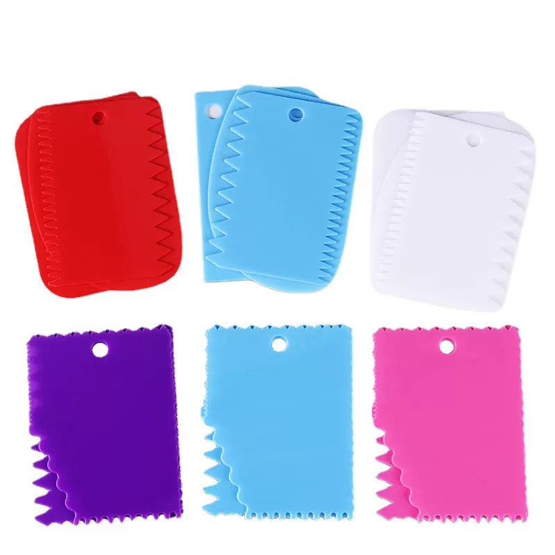 厂家批发 蛋糕转台配件刮板齿形3件套套装 蛋糕奶油造型 烘焙工具