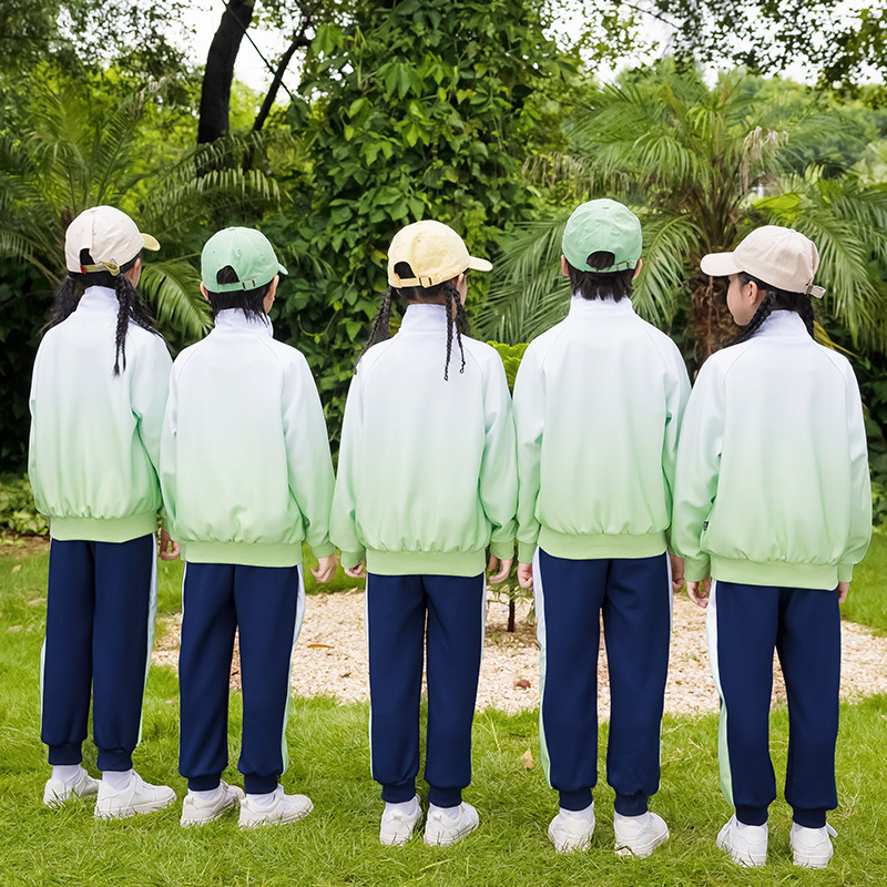 2024 년 새 초등학교 교복 점진적 변화 어린이 교복 세트 봄과 가을 세 조각 유치원 의류 도매