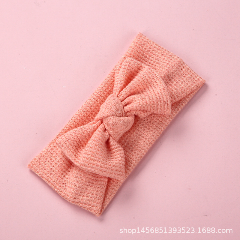 Tocado para bebé, diadema tipo waffle de lana, arco de punto, banda de pelo para niños, venta al por mayor para comercio exterior.