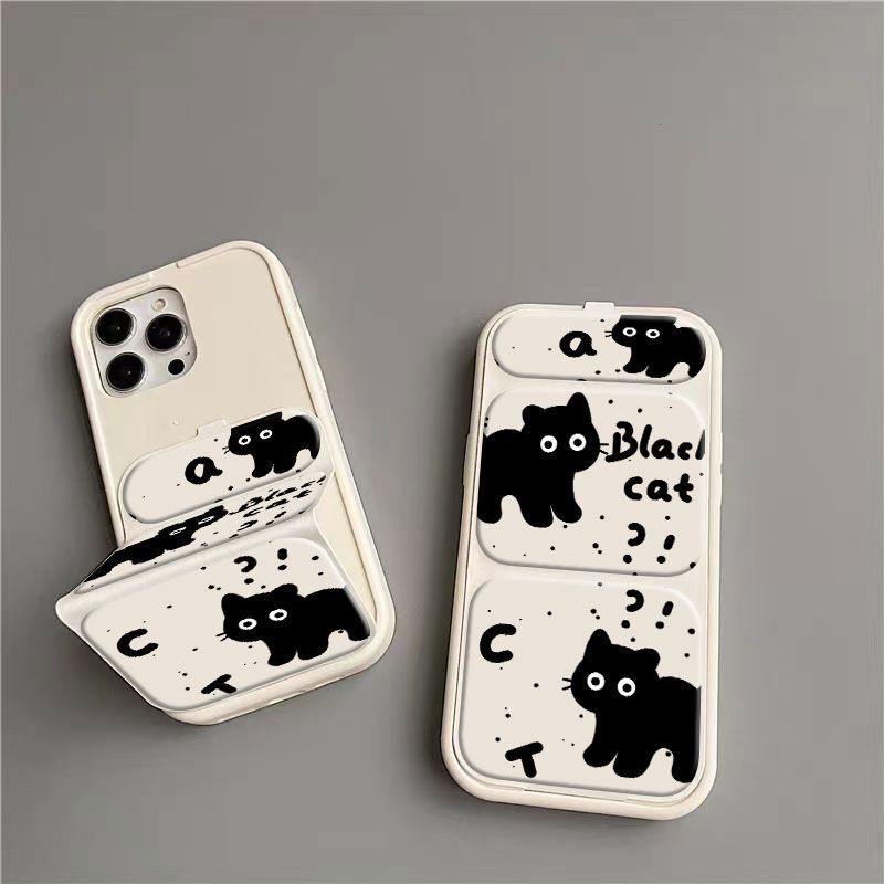 Kitten Flip Folding Stand Shell for Apple 16promax Phone Case iphone15/14 New 13