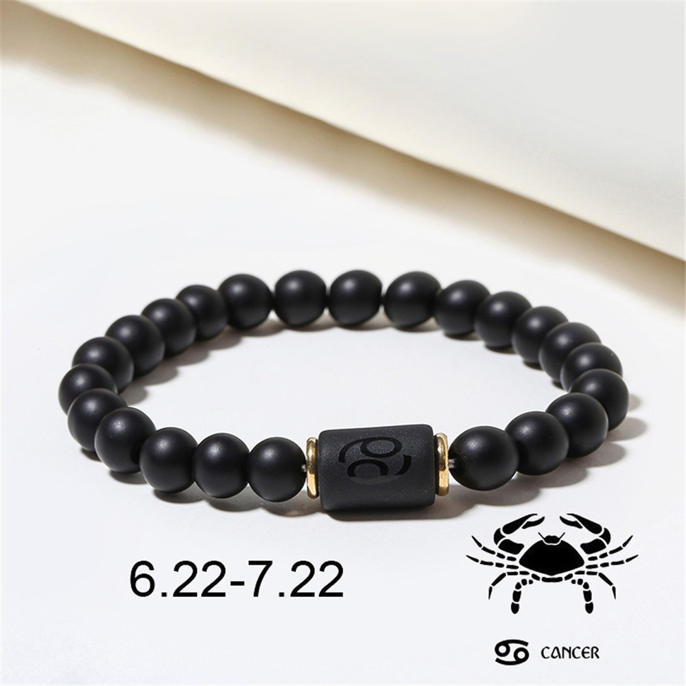 Wholesale Jewelry 12 Constellation Pattern Black Frosted Agate Beaded Bracelet Nihaojewelry display picture 8