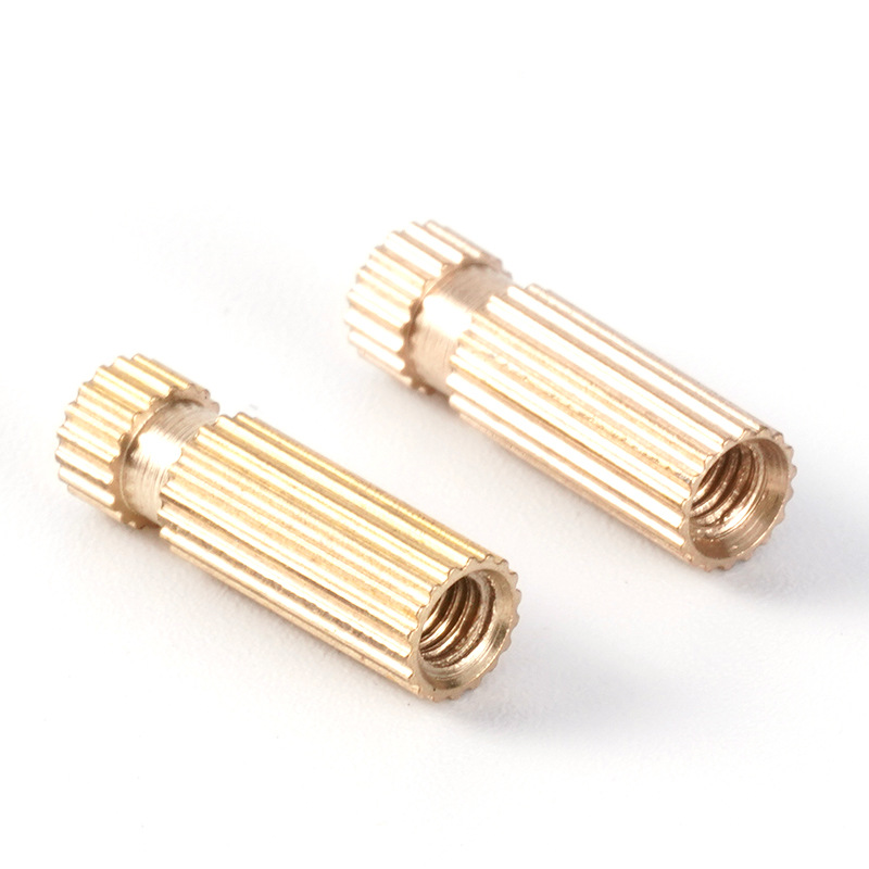 永强M3-M12黄铜GB809嵌装螺帽H59嵌装螺母铜工字型直纹花圆型螺帽