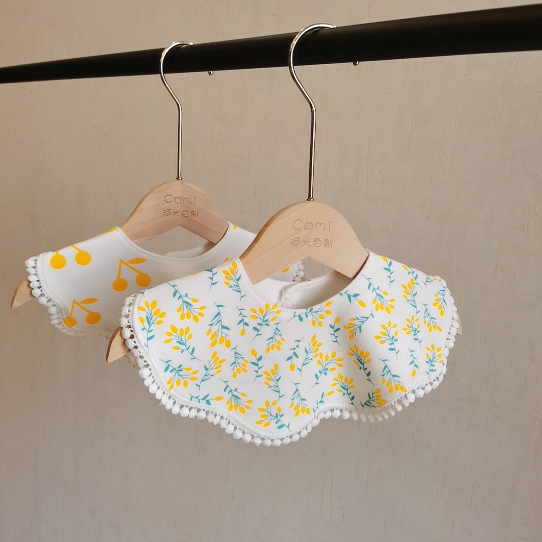 Baby Bibs, Pure Cotton Baby Princess Waterproof Autumn and Winter Newborn Mother and Baby Supplies, Neckband Style
