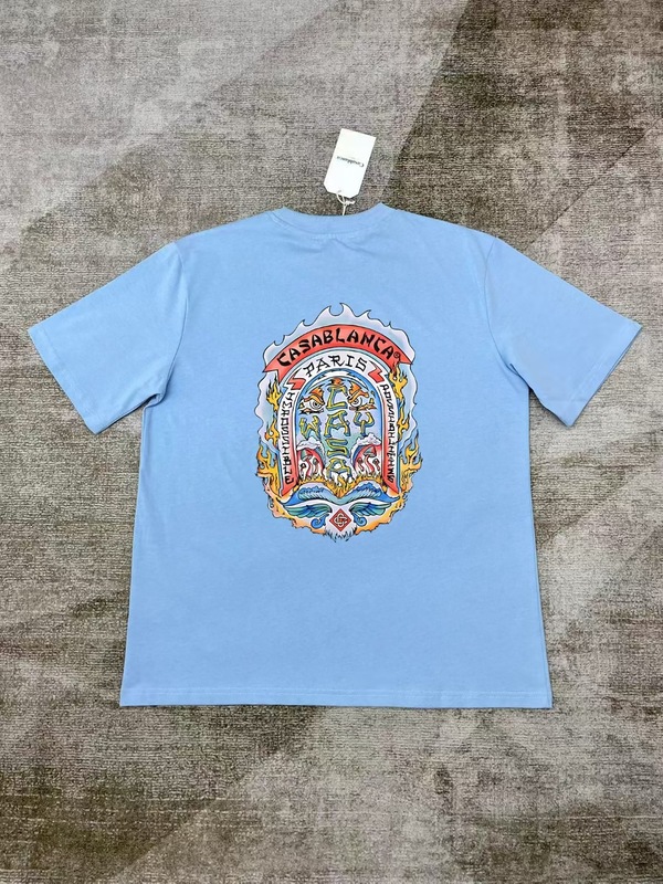 【260g】カサブランカプリント トレンド個性柄 メンズ レディース ゆったり半袖Tシャツ|undefined
