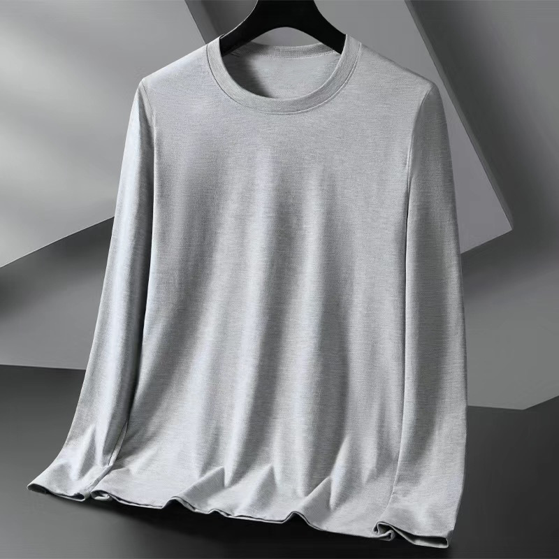 2026 camiseta delgada de mangas largas de hombre impresa simple camiseta de cuello redondo de hombre camiseta de tamaño grande ropa de tendencia universal image 5