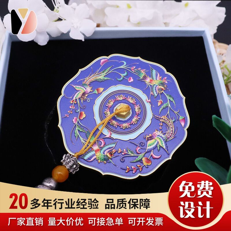 Metal Three-Dimensional Makeup Mirror Customized Cultural and Creative Gifts Souvenir Travel Portable Classical Exquisite Single-Sided Mirror Relief Metal Three-Dimensional Makeup Mirror Customized Cultural and Creative Gifts Souvenir Travel Portable Classical Exquisite Single-Sided Mirror Relief