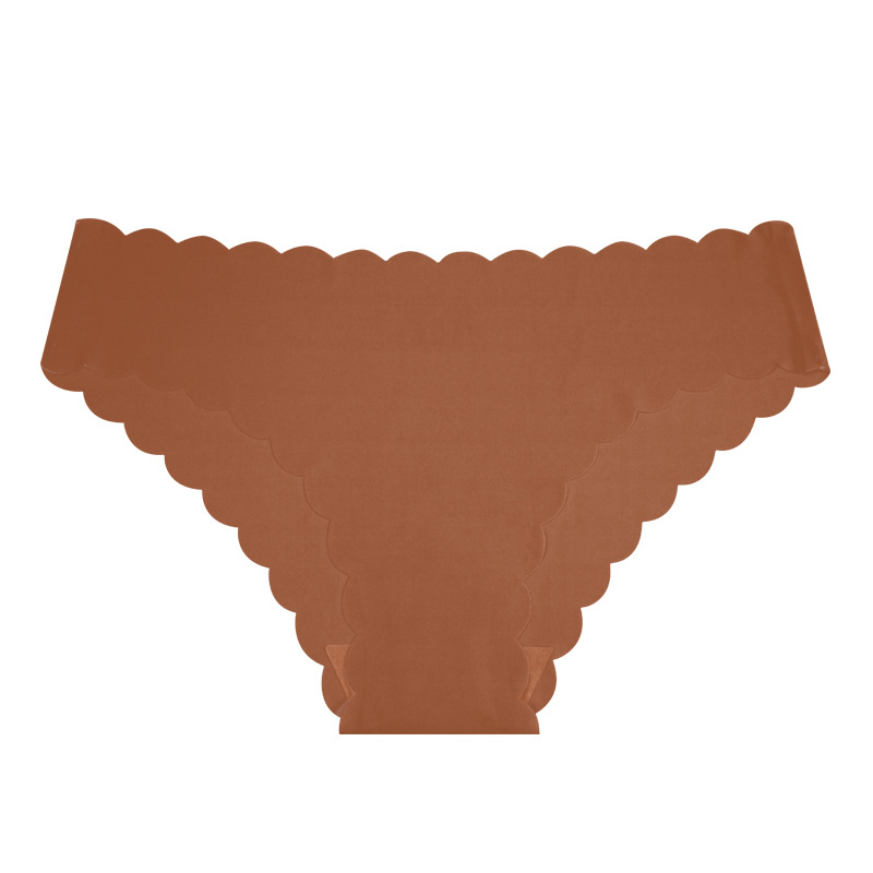 Ropa interior de cintura baja de Europa y América ropa interior de mujer sin costura entrepierna de algodón puro encaje de onda desnuda ropa interior de triángulo de seda de hielo image 14
