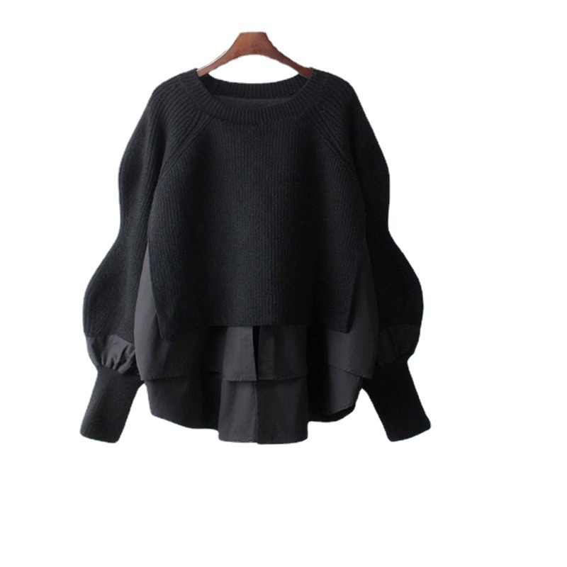 Women's Knitted Sweater – Stylish Fake Two-Piece Design For Autumn & Winter_voghion.com