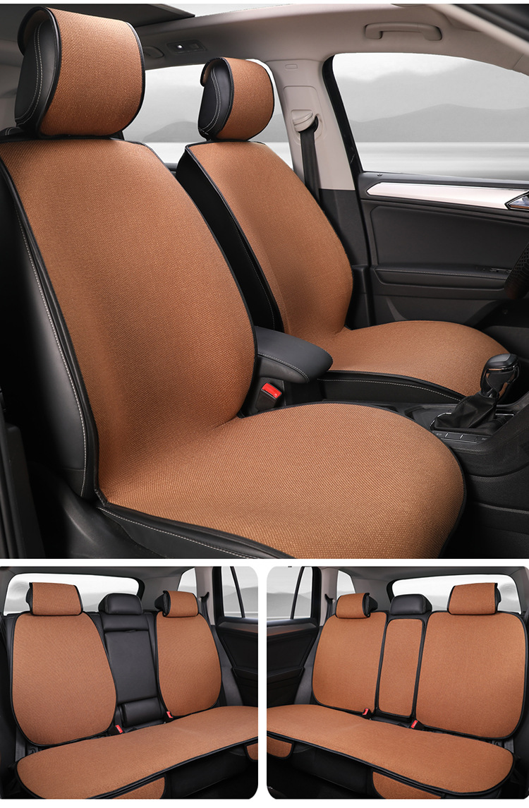 Car Seat Cushion, Universal for All Seasons, Small Three-Piece Set, Linen Car Seat Cushion, Single Piece, Summer Seat Cushion That Won'T Get Hot in the Sun